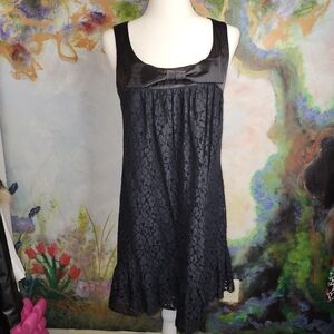 EUC Zinc Black Bow and Lace Babydoll Dress